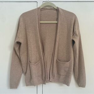 Open Front Taupe Cardigan with Pockets | Size S | EUC